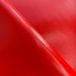 Ткань ПВХ 600 гр/м2 плотная, Красный (Ширина 150см), на отрез  в Ейске
