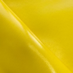 Ткань ПВХ 600 гр/м2 плотная, Жёлтый (Ширина 150см), на отрез  в Ейске