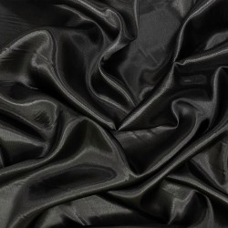Ткань Атлас-сатин, цвет Черный (на отрез)  в Ейске