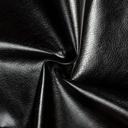 Ткань Дерматин (Кожзам) для мебели, цвет Черный (на отрез)  в Ейске