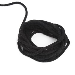 Шнур для одежды тип 2, цвет Чёрный (плетено-вязаный/полиэфир)  в Ейске