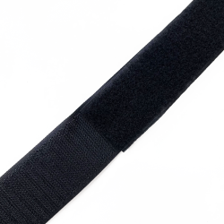 Контактная лента 40мм (38мм) цвет Черный (велькро-липучка, на отрез)  в Ейске